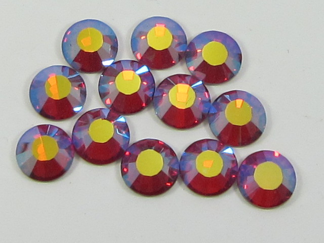 12 pcs. 40ss LIGHT SIAM  AB FLATBACK European Rhinestones